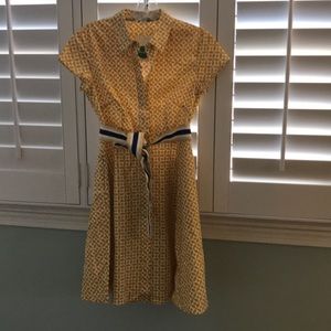 NWT Boden yellow and white dress with belt
